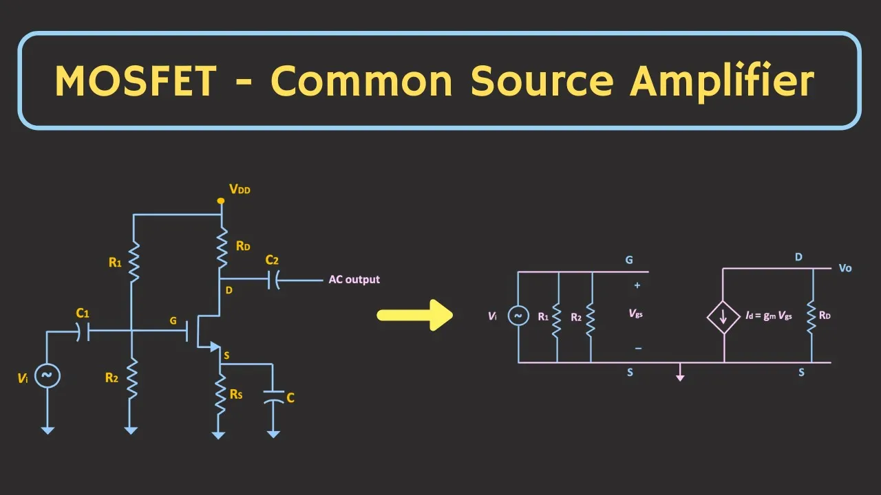 MOSFET Common Source Amplifier - Small Signal Analysis ( Voltage Divider Bias )