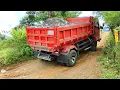 Download Lagu Truk Jomplang. Mobil Truk Toyota Dyna Pengangkut Pasir Batu Bongkar Muatan,Mundur Di Jalan Terjal
