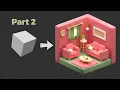 Blender 3D - Create a 3D Isometric Living Room Beginner Tutorial Part