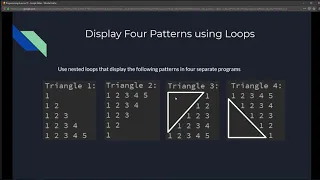 Intro to Java Chapter 05 Exercise 18 - Display Four Patterns using Loops