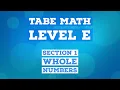 TABE Math Level E - Section 1