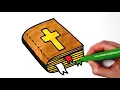 HOW TO DRAW the Bible - easy drawing for kids