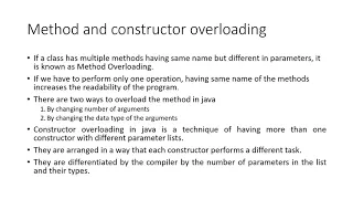 Difference between construtor and method method overloading constructor overloading java