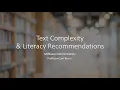 Text Complexity Literacy Recommendations