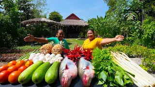 Local Market Buying Big Fish to Fried and Make Most Delicious Soup
