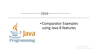 Comparator Examples using Java 8 features