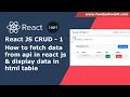 React JS CRUD - How to fetch data from api in react js display data in html table React Tutorial