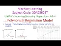 Polynomial Regression Model-Machine Learning 4-1-4-Supervised Learning-Example - JNTUA-R20-CSE
