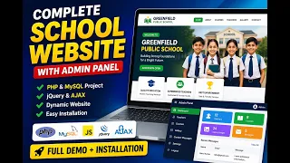 Complete School Website with Admin Panel PHP MySQL jQuery AJAX Project php mysql source code