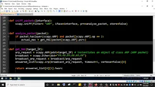 Malicious Python 3 Programming ARP Spoofing Detection Tool - function