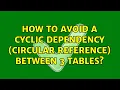 How to avoid a cyclic dependency circular reference between 3 tables 3 Solutions