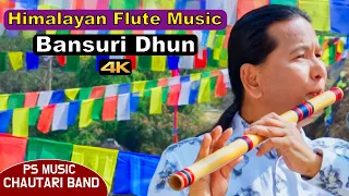Himalayan Flute Music | Bansuri Dhun | Basuri | Flute Song | Birds & River Sound | Instrumental 4K