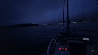 Douglas, IoM. Night entry.  Uncut footage.