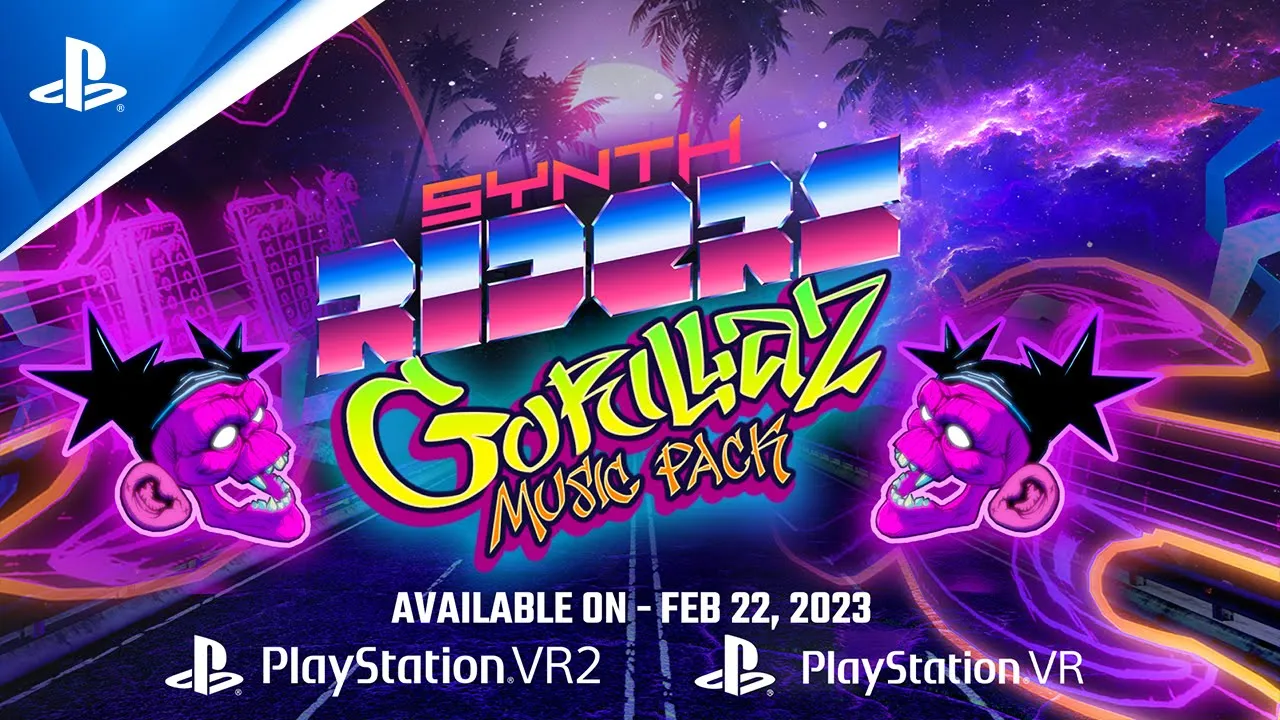 Synth Riders — Trailer de apresentação do pacote de músicas dos Gorillaz | Jogos PS VR2 e PS VR