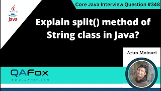 Explain split method of String Class in Java Core Java Interview Question