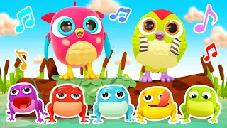 Vamos contar os sapinhos coloridos e cantar com Hophop, a coruja! 🎶 Musiquinha infantil animada