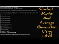 Student s subjects marks total and Average Generator using JAVA CMD 9 Subjects included