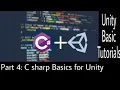 Coading basics for C-sharp in Unity Unity basic tutorial series Part