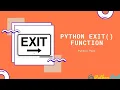 Python sys exit fuction