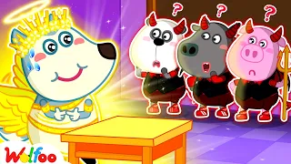 Angel vs Demon! An Angel's First Day at Demon School | Kids Cartoon | Wolfoo Channel