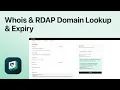 WHOIS RDAP Domain Lookup Expiry Check
