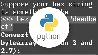 hexadecimal string to byte array in python