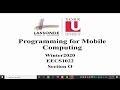 Lecture 5 EECS1022 Programming for Mobile Computing Winter 2020