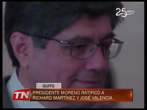 Presidente Moreno ratificó a Richard Martínez y José Valencia