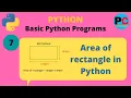 Area of Rectangle in python Basic Python Programs Class