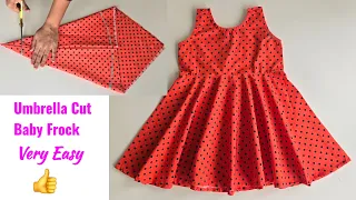 Umbrella Cut Baby Frock cutting and stitching  Full Tutorial