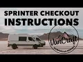 VanCraft Sprinter Campervan Rentals Pre-Departure Walkthrough