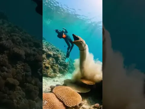 La caza de morenas salió mal  Casi no escapo  #underwater #finshing #scuadiving #ocean #underthesea