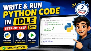 Write Your First Python Code in 2 Minutes IDLE Tutorial 2026