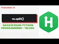 Re split Hackerrank Python Programming Telugu