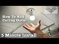 How to Install Add Outlet in Ceiling of Garage Light Fixture with plug outlet DIY electrical