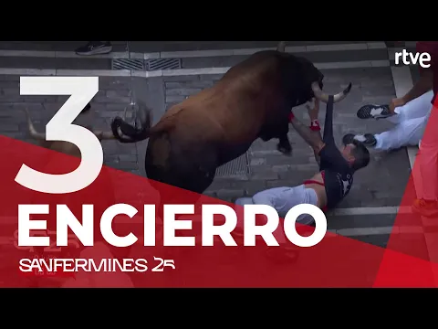 Video Thumbnail: TERCER ENCIERRO de San Fermín 2025 | Toros de Álvaro Núñez