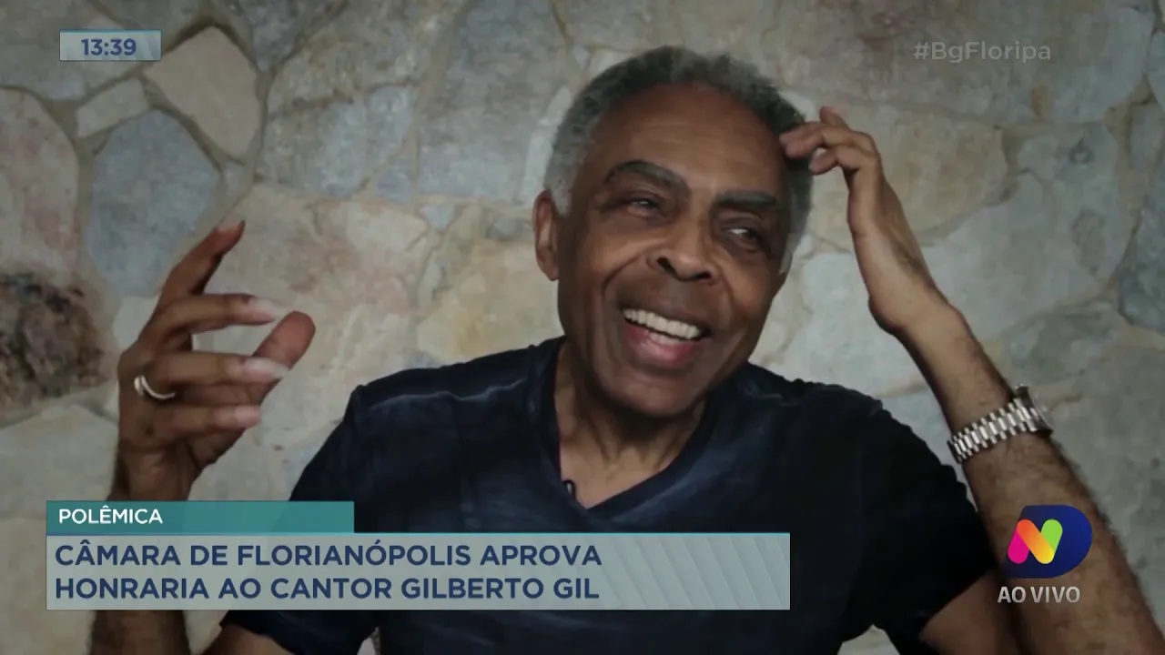 Câmara de Florianópolis aprova honraria ao cantor Gilberto Gil