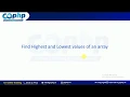 20 - Find Highest and Lowest value from an array