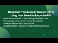 Read Data from Excel xlsx By Column Name in Java Selenium using Apache POI