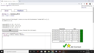 Array-1 rotateLeft3 Java Tutorial Codingbat com