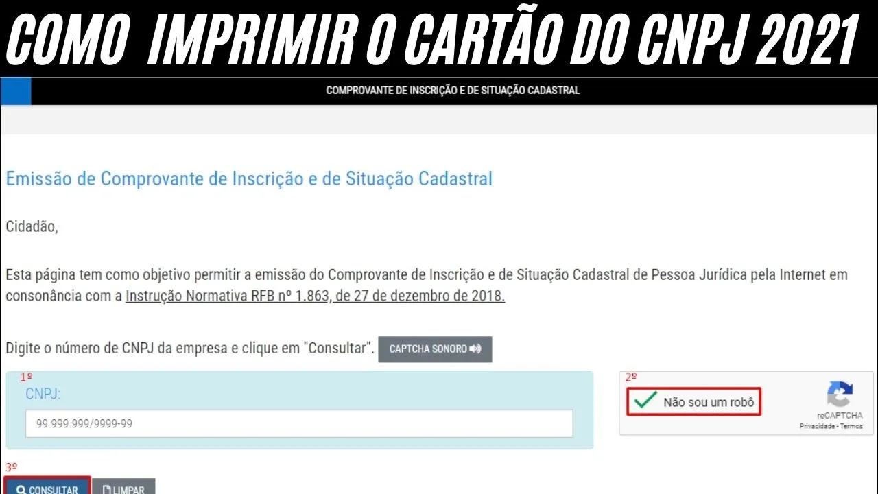 Como emitir o comprovante do CNPJ