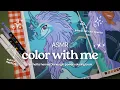 ASMR color with me Sisu Disney mystery coloring book using Guangna Languo acrylic markers