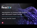 Introduction to Autonomous Systems with Microsoft Project Bonsai