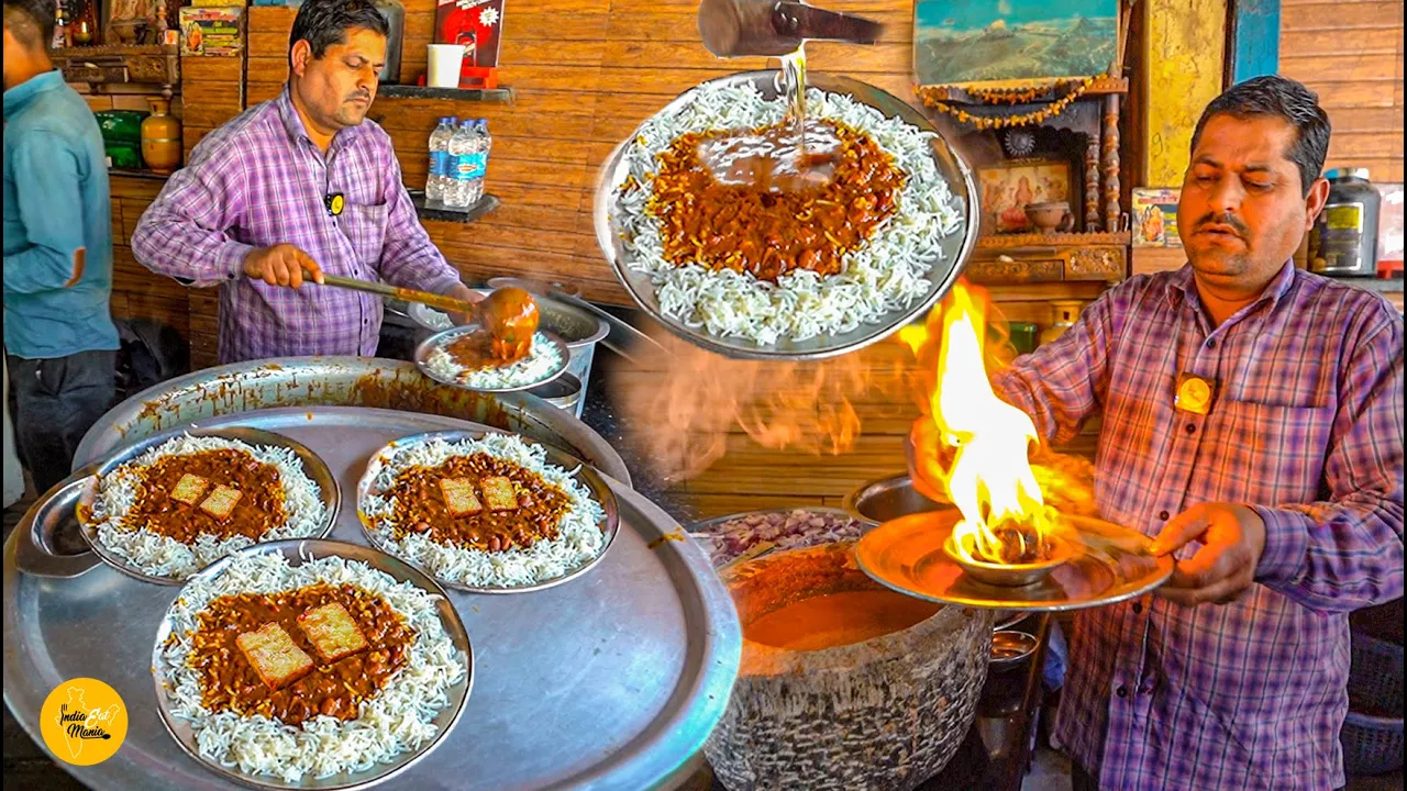 Jammu Srinagar Highway Wale Peerah Ke Desi Ghee Rajma Chawal Rs. 80/- Only l Jammu Food Tour