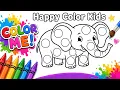 Cute Elephant Coloring for Kids Color the Elephant Fun Coloring Activity Happy Color Kids