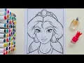 Coloring Jasmine Disney Princess GIANT Coloring Page Ohuhu Art Markers