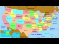 50 States and Capitals of the United States of America Learn geographic regions of the USA map