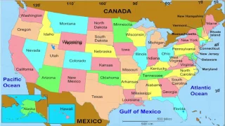 50 States and Capitals of the United States of America Learn geographic regions of the USA map