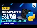 Lecture 22 Python List Methods Explained Python Full Course Python for Hackers