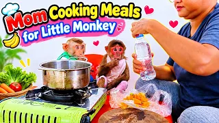 Kind mother cooking Delicious for Children #monkey #live #bea3